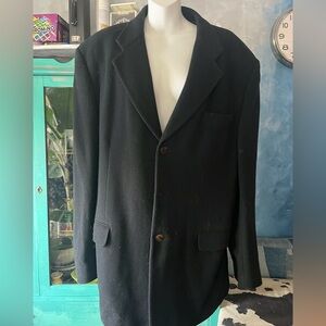 Classic Black Men's Blazer Wool and Cashmere, Made in Canada